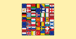 Identify and match country flags, grouping by patterns, colors, symbols, and more